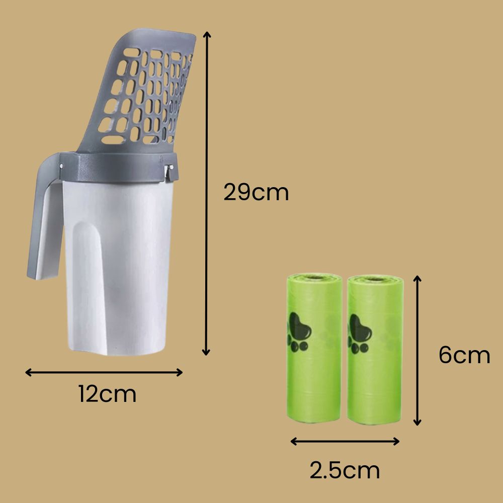 Pelle pour litière avec sacs intégrés